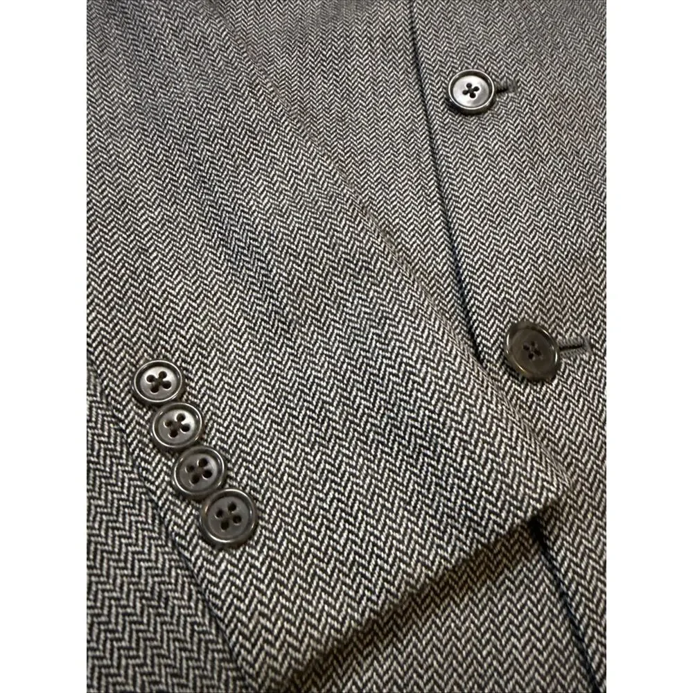 Hart Schaffner Marx Blazer Men 42R Herringbone Three Button - Picture 3 of 14